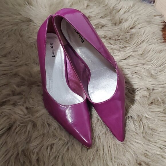 Vintage Y2K Light Purple Leather-Like Patent Heels - Picture 11 of 16
